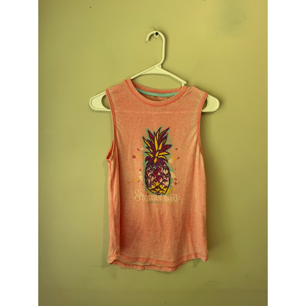 Southern Shirt Co Womens Pink Pineapple Graphic Sleeveless Tank Top XS